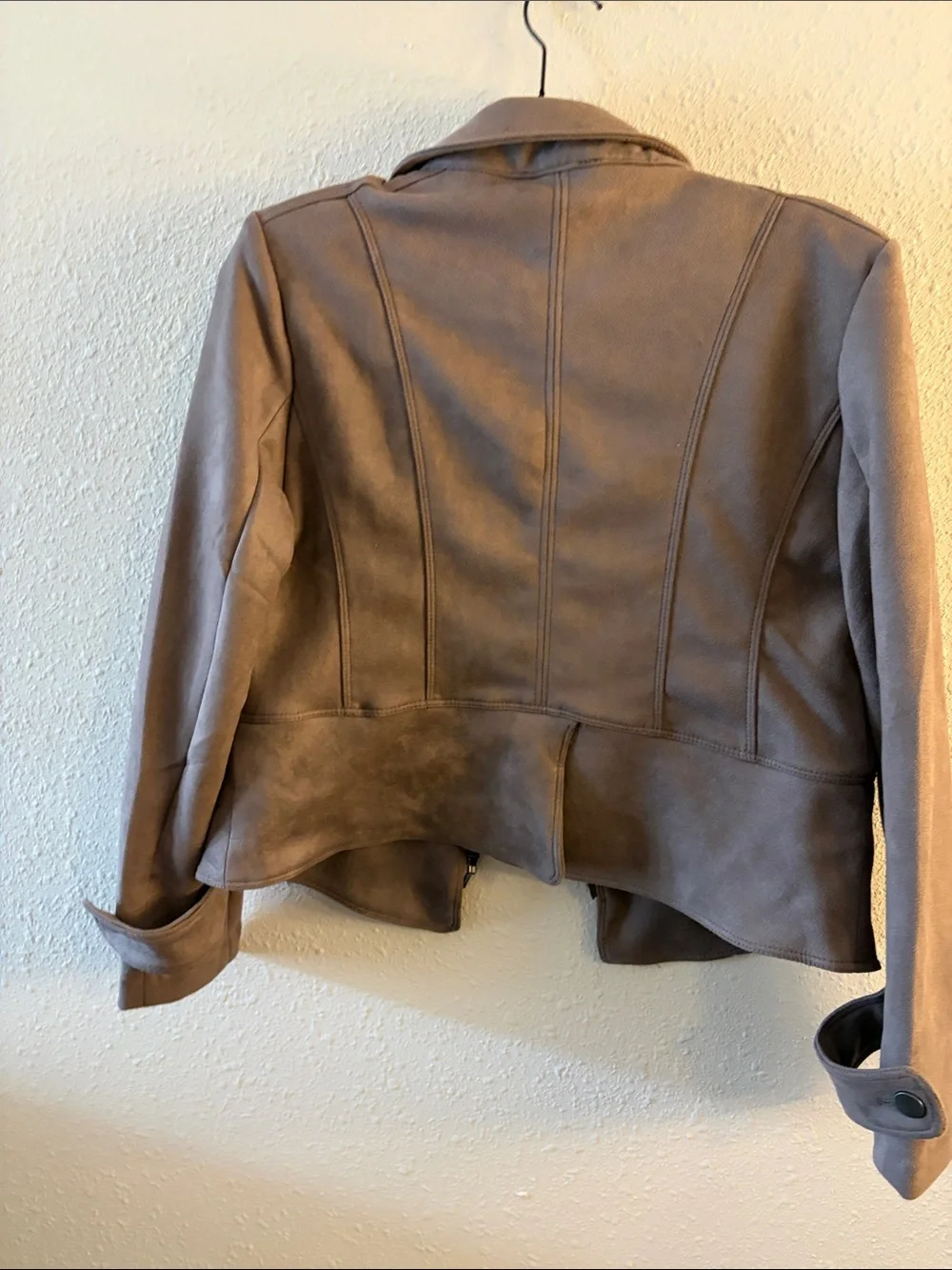 Tahari Taupe Suede-Look Women's Jacket